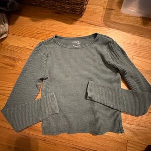 PacSun Ribbed Long Sleeve Top - Green